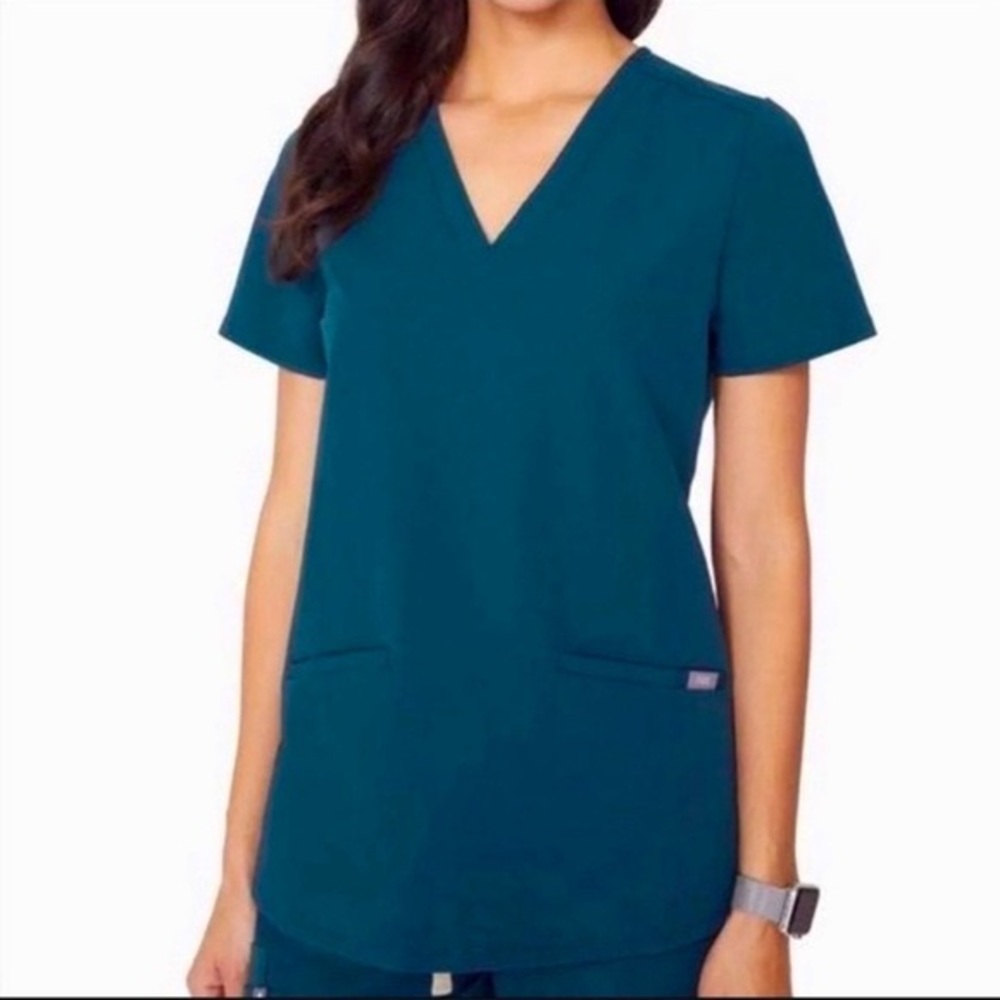 LIMITED EDITION CARIBBEAN BLUE FIGS SCRUB TOP